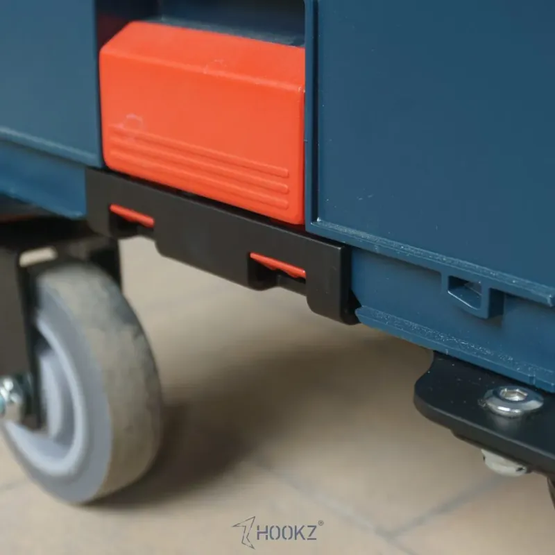 HOOKZ Rollwagen für Bosch L-Boxx | 4 mm Aluminium, 100 mm Rollen, 150 kg Tragkraft