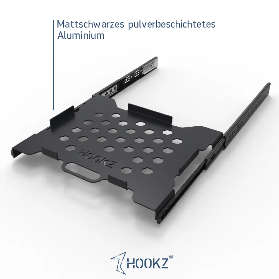 Mattschwarzes, pulverbeschichtetes Aluminium für den Vollauszug für die Eurobox