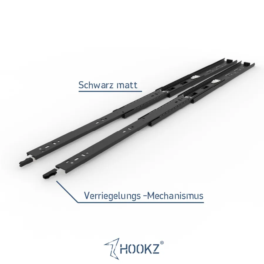 Schienen in matter schwarzer Optik nebeneinander