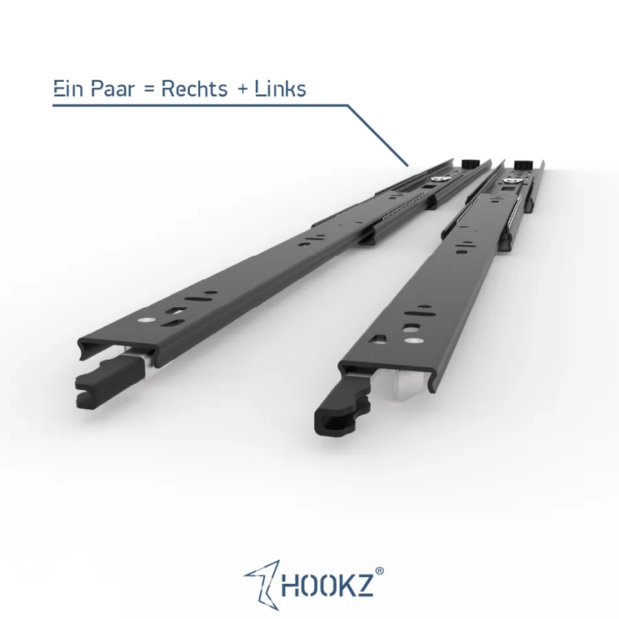 Einbaufertiges Set mit linker und rechter Schiene